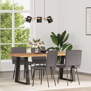 vidaXL Eetkamerstoelen 4 st kunstleer grijs