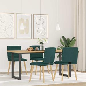 vidaXL Eetkamerstoelen 4 st stof donkergroen
