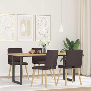 vidaXL Eetkamerstoelen 4 st stof donkerbruin