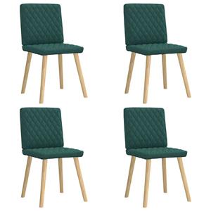 vidaXL Eetkamerstoelen 4 st stof donkergroen