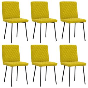 vidaXL Eetkamerstoelen 6 st fluweel geel