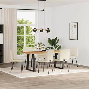 vidaXL Eetkamerstoelen 6 st fluweel crèmekleurig
