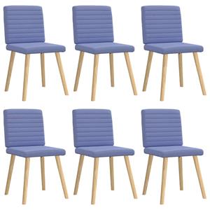 vidaXL Eetkamerstoelen 6 st stof jeansblauw
