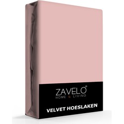 Zavelo Flanel Velvet Hoeslaken Oud Roze-Lits-jumeaux (180x200 cm)
