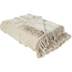 Beliani  CHACK - Deken - Beige - 200 x 220 cm - Katoen