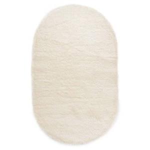 Tapeso Ovaal hoogpolig vloerkleed velvet - Posh wit - 120x180 cm