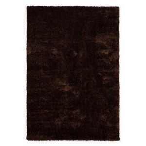 Tapeso Hoogpolig vloerkleed velvet - Posh donkerbruin - 120x180 cm