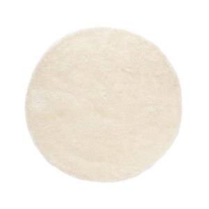 Tapeso Rond hoogpolig vloerkleed velvet - Posh wit - 240 cm rond