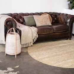 Interieur05 Vloerkleed Gerecycled Materiaal Rond Ciro Groen|Bruin-180 Ø - (L)