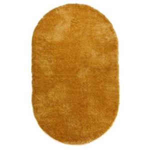 Tapeso Ovaal hoogpolig vloerkleed velvet - Posh goud - 240x340 cm