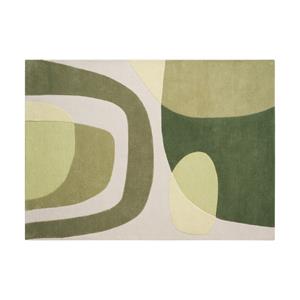 Woonexpress Vloerkleed Grafiek - Groen - Wol - 160x0x230cm (BxHxD)