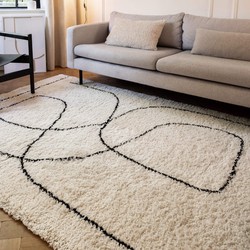 Interieur05 Hoogpolig Vloerkeed Lines wit - 200 x 290 cm