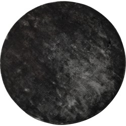 PTMD Flavia Black Viscose Handwoven Carpet Round