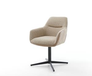DELIFE Drehstuhl Pejo-Flex Materialmix Schlamm Fußkreuz  Schwarz 360° drehbar