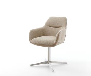 DELIFE Drehstuhl Pejo-Flex Materialmix Schlamm Fußkreuz  Edelstahl 360° drehbar