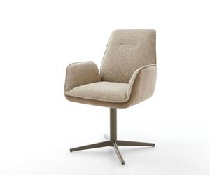 DELIFE Drehstuhl Zoa-Flex Materialmix Schlamm Fußkreuz Titan 360° drehbar