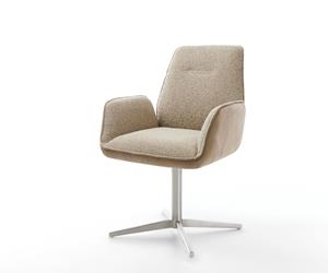 DELIFE Drehstuhl Zoa-Flex Materialmix Schlamm Fußkreuz  Edelstahl 360° drehbar