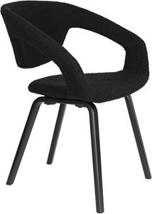 Zuiver Eetkamerstoel Flexback Bouclé - Zwart