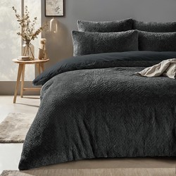 SlaapTextiel Teddy Fur Dekbedovertrek Antraciet-1-persoons (140 x 200/220 cm)