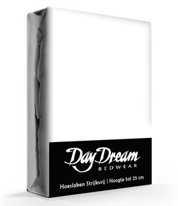 Day Dream Hoeslaken Katoen Wit-160 x 200 cm