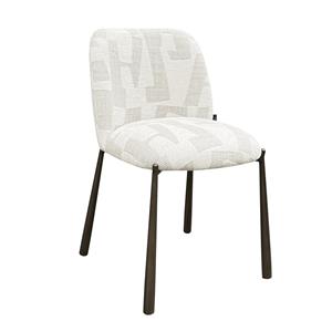 Richmond Interiors Richmond Eetkamerstoel Lana - Beige, grafische print (set van 2)