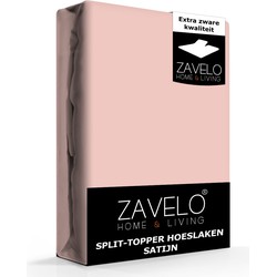 Zavelo Splittopper Hoeslaken Satijn Roze-Lits-jumeaux (180x220 cm)