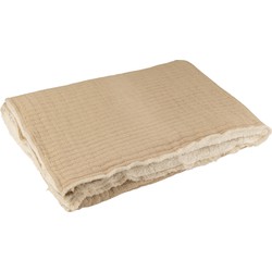 J-Line plaid Teddy Strepen Stiksel - katoen|polyester - beige