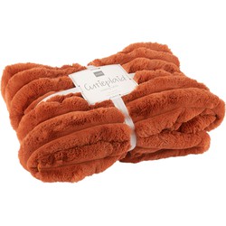 J-Line plaid Large Corduroy - polyester - roest - 180 x 130 cm