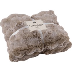 J-Line plaid Wave - polyester - taupe - 180 x 130 cm