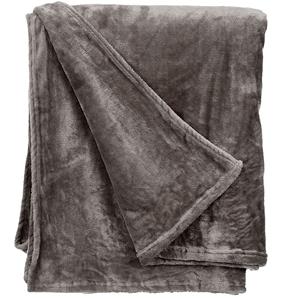 Giftdecor Fleece deken/plaid - donkergrijs - polyester - 130 x 160 cm - Fluffy/zachte stof -