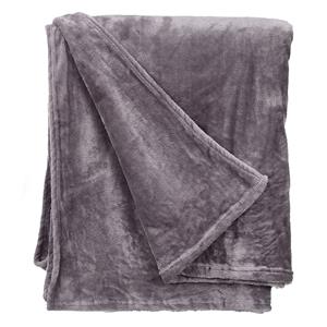 Giftdecor Fleece deken/plaid - lichtgrijs - polyester - 130 x 160 cm - Fluffy/zachte stof -