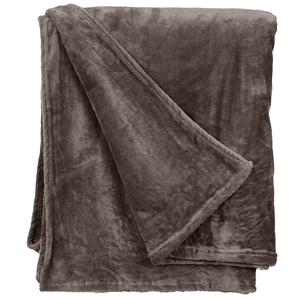 Giftdecor Fleece deken/plaid - donkergrijs - polyester - XL-formaat - 180 x 220 cm - Fluffy/zachte stof -