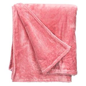 Giftdecor Fleece deken/plaid - roze - polyester - XL-formaat - 180 x 220 cm - Fluffy/zachte stof -
