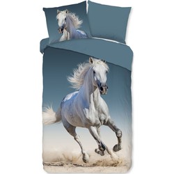 Goodmorning Kids Flanellen Dekbedovertrek Paard in Galop