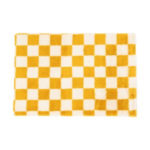Xenos Vloerkleed checks - geel/wit - 60x90 cm