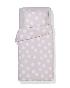 HEMA Dekbedovertrek 140x200/220cm Zacht Katoen Stippen Greige (beige)