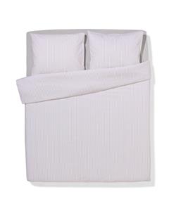 HEMA Dekbedovertrek 240x220cm Zacht Katoen Strepen Greige (beige)