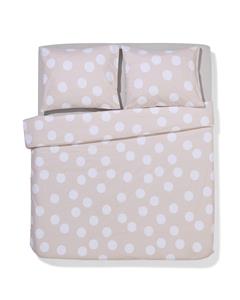 HEMA Dekbedovertrek 240x220cm Zacht Katoen Stippen Greige (beige)
