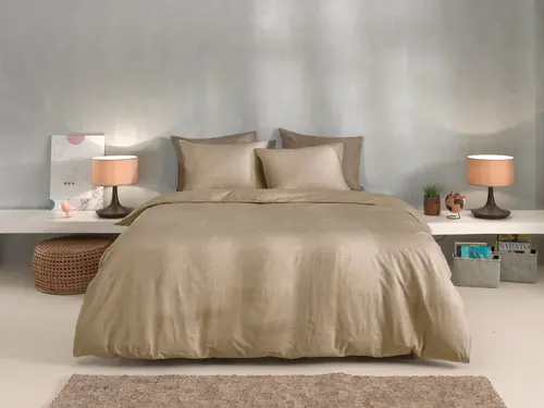 Zo! Home Lino Dekbedovertrek 240x200/220 Tan Brown
