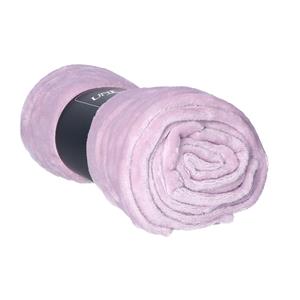 Unique Living Enzo Fleece deken/plaid - lila paars - polyester - 130 x 180 cm -