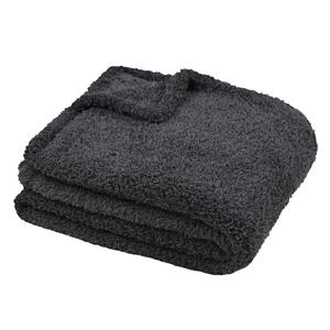 Stof Textiles Plaid/bankdeken Montreal - antraciet - 130 x 160 cm - polyester - 1 persoons -