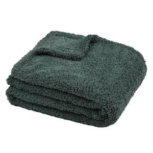 Stof Textiles Plaid/bankdeken Montreal - jade groen - 130 x 160 cm - polyester - 1 persoons -