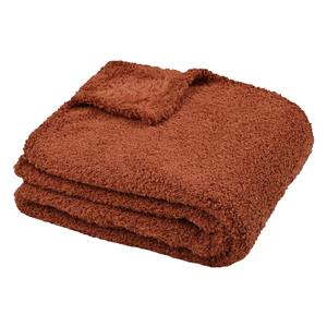 Stof Textiles Plaid/bankdeken Montreal - terracotta - 130 x 160 cm - polyester - 1 persoons -