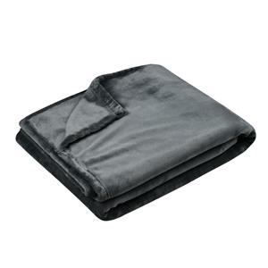 Stof Textiles Plaid/bankdeken Maribelle - antraciet - 130 x 160 cm - polyester fleece - 1 persoons -