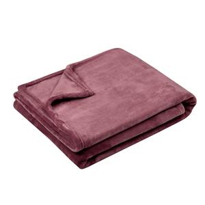 Stof Textiles Plaid/bankdeken Maribelle - aubergine - 130 x 160 cm - polyester fleece - 1 persoon -