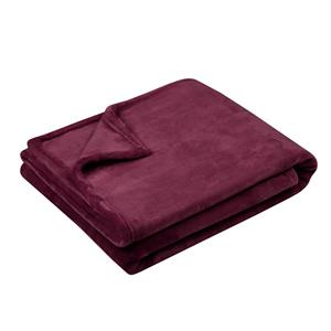 Stof Textiles Plaid/bankdeken Maribelle - bordeaux - 130 x 160 cm - polyester fleece - 1 persoon -