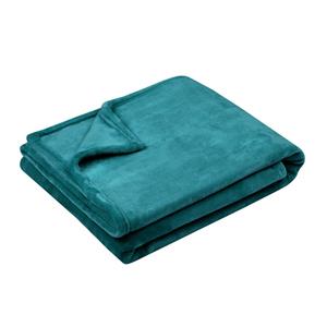 Stof Textiles Plaid/bankdeken Maribelle - emerald groen - 130 x 160 cm - polyester fleece - 1 persoo -