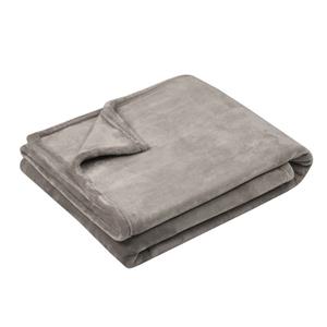 Stof Textiles Plaid/Bankdeken Maribelle - lichtgrijs - 130 x 160 cm - polyester fleece - 1 persoons -