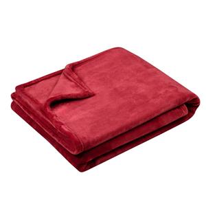 Stof Textiles Plaid/bankdeken Maribelle - rood - 130 x 160 cm - polyester fleece - 1 persoons -