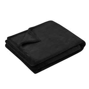 Stof Textiles Plaid/bankdeken Maribelle - zwart - 130 x 160 cm - polyester fleece - 1 persoons -